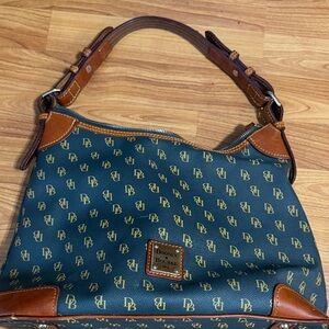 Dooney & Bourke Navy and Tan Shoulder Bag